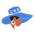 Hat Pin Blue and White Greek Letter Stylish Accessory