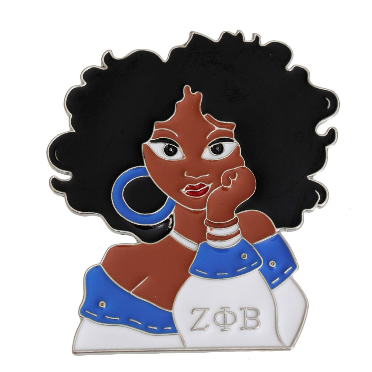 Fashion Hair Pin Blue White Curly Hair Woman Stylish Accessory