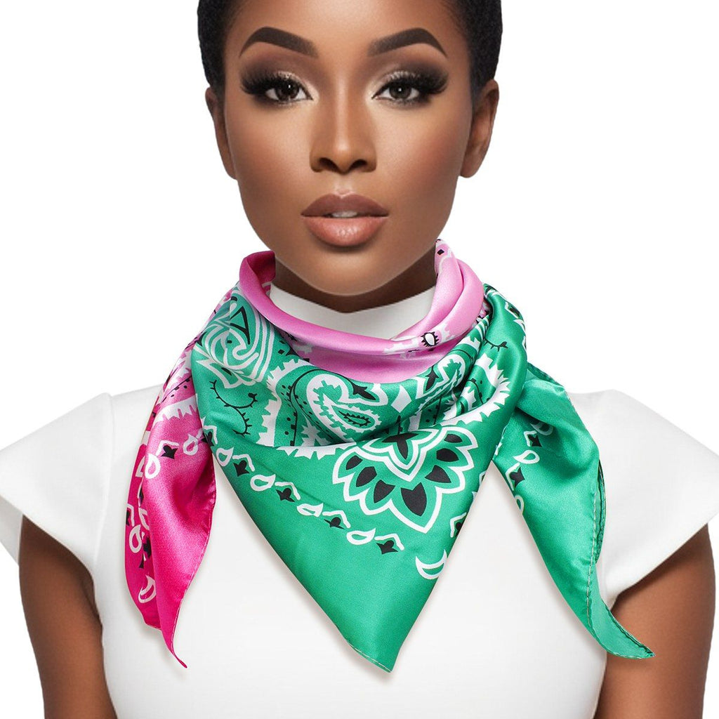 Bandana Scarf Pink and Green AKA Sorority Stylish Accessory