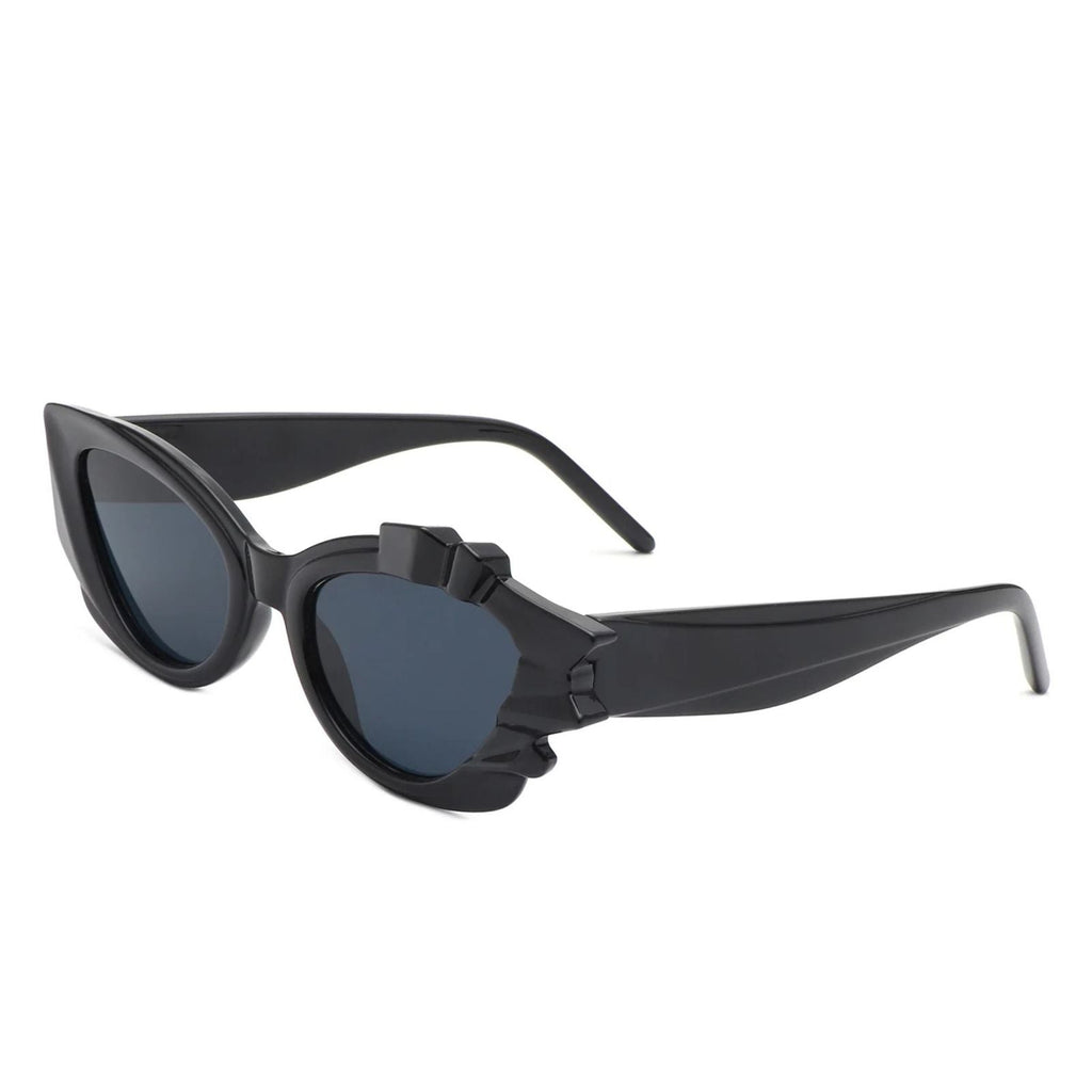 Women’s Sunglasses Irregular Cat Eye Black Flame Stylish Chic Accessories
