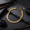 Herringbone Chain Anklet 6.5mm 18K Gold Steel Stylish Jewelry Accessory