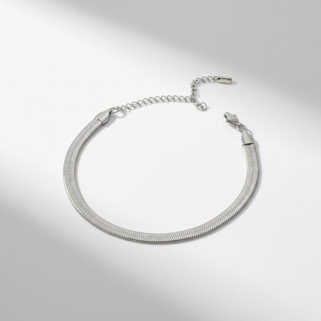 Men’s Stainless Steel 5.5mm Herringbone Chain Bracelet – Stylish Fashion Jewelry