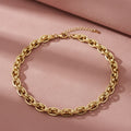 Chain Necklace 8mm 18K Gold Steel Handmade Stylish Statement Jewelry