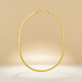 Men’s 18K Gold Steel Herringbone Chain Necklace 20in 6.5mm Stylish Fashion Jewelry