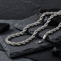 Men’s Stainless Steel Rope Chain Necklace 8mm 20in Stylish Casual Jewelry