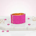 Statement Bracelet Cuff Confident Glamor Fuchsia Pave Finish Stylish Chic