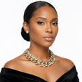 Statement Necklace Wild Child Leopard Stone Encrusted Trendy Chain