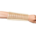 Long Polished Gold Cutout Chain Cuff Bracelet – Stylish Statement Jewelry