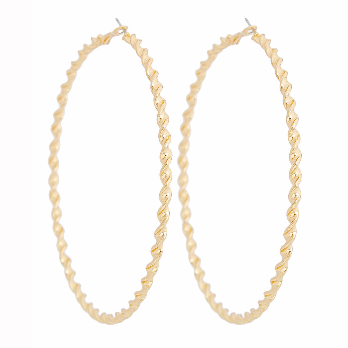 Large Twisted Gold Hoop Earrings Stylish Statement Jewelry for Women