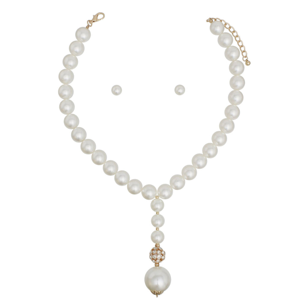 Pendant Necklace Single Strand Pearl Couture Cream Elegant Chic Jewelry
