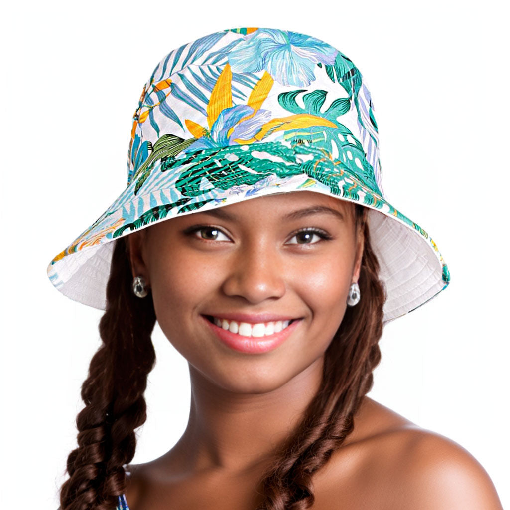 Reversible Green Tropical Hat – Stylish Casual Fashion Accessory