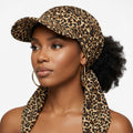 Women’s Baseball Cap with Leopard Print Scarf Detail – Trendy Casual Hat