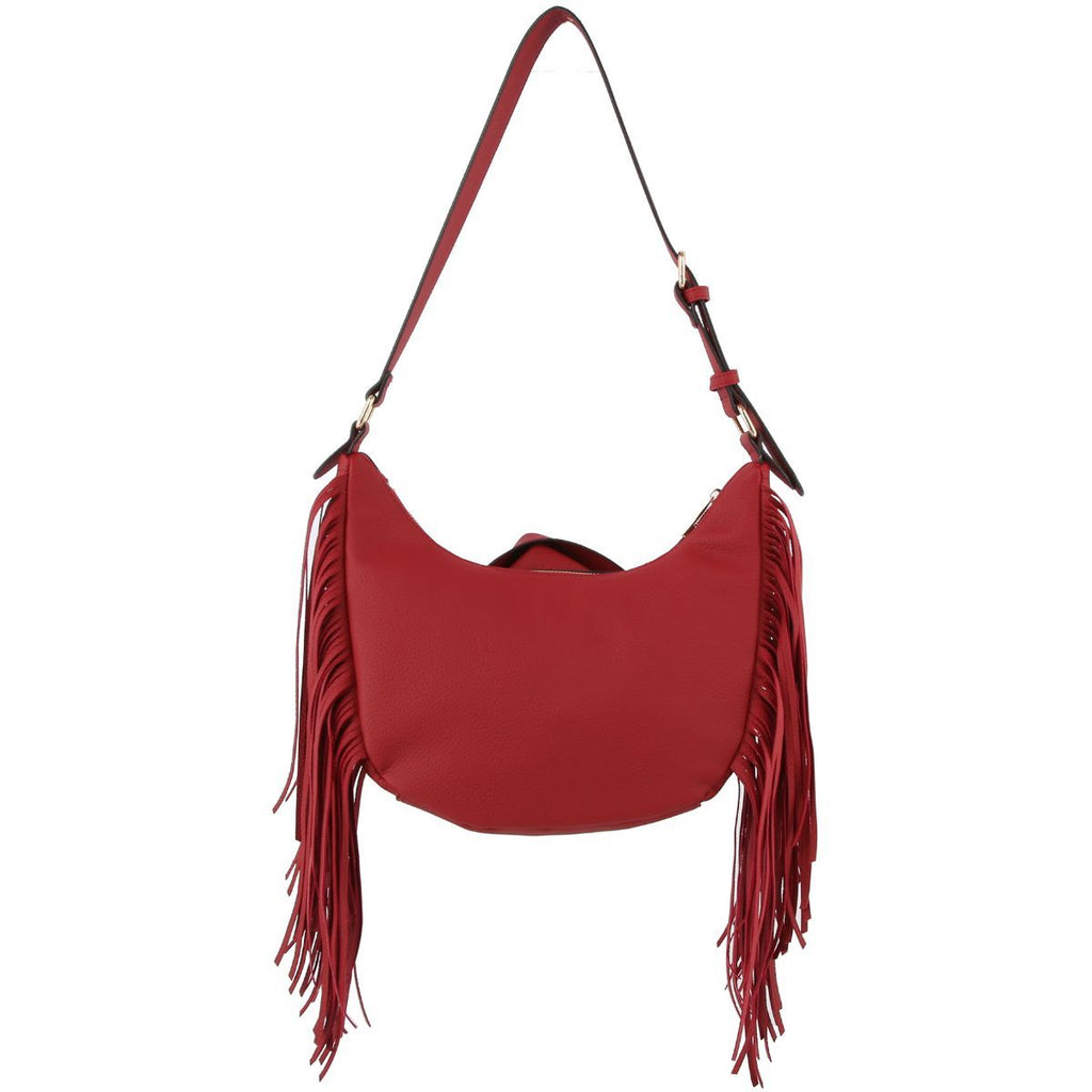 Fashion Handbag Wine Moto Fringe Shoulder Bag Stylish Chic Accessory