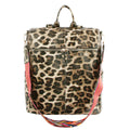 Fashion Backpack Purse Leopard Print Stylish Square Design