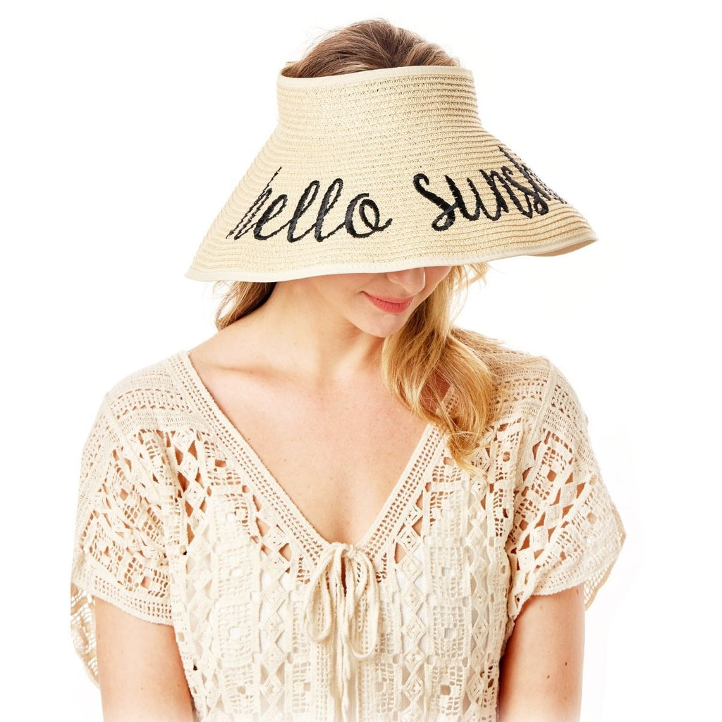 Beach Visor Hat Hello Sunshine Stylish Casual Accessory