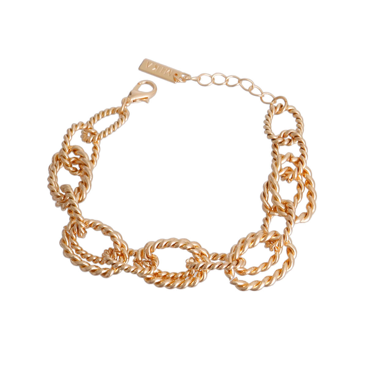 Twisted Cable Chain Bracelet Gold Stylish Elegant Jewelry Accessory