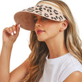 Visor Hat Blush Leopard Print Stylish Casual Accessory