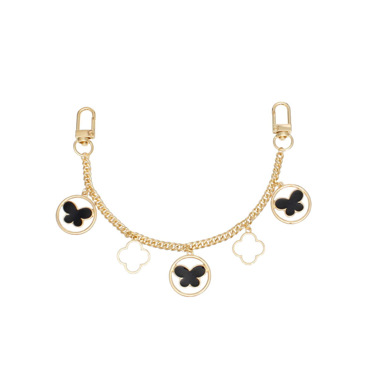 Women’s Bag Chain with Gold and Black Butterfly Detail – Stylish Fashion Accessory
