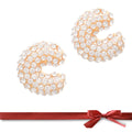 Rhinestone Stud Earrings C Initial Trendy Chic Jewelry