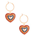Statement Multi Color Concentric Heart Hoop Earrings Stylish Fashion Jewelry