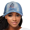Women’s Denim Baseball Cap Afro Bling Stylish Casual Hat
