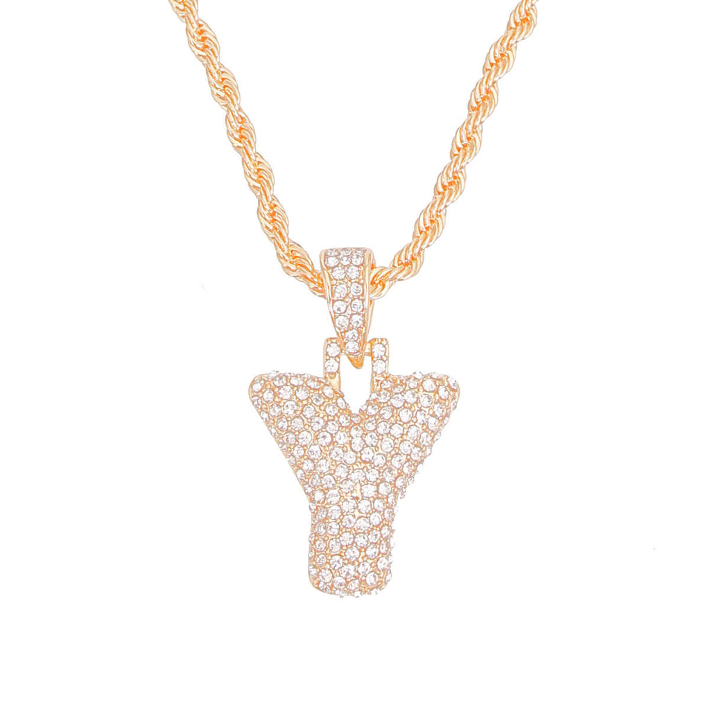 Rhinestone Gold Statement Necklace Y Design Stylish Jewelry Accessory