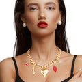 Heart Charm Gold Chain Necklace Stylish Boutique Jewelry