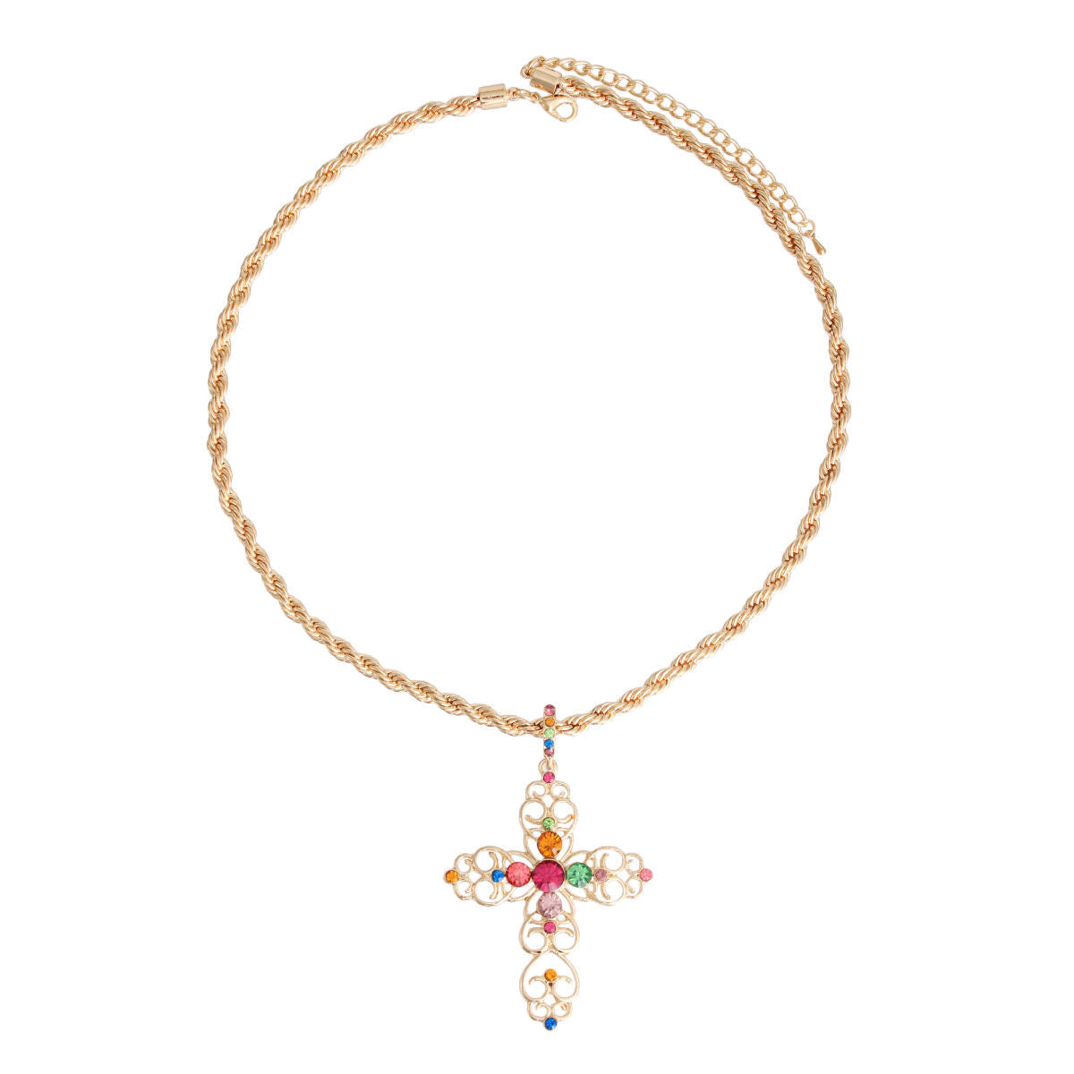 Filigree Cross Necklace Stylish Statement Jewelry Accessory
