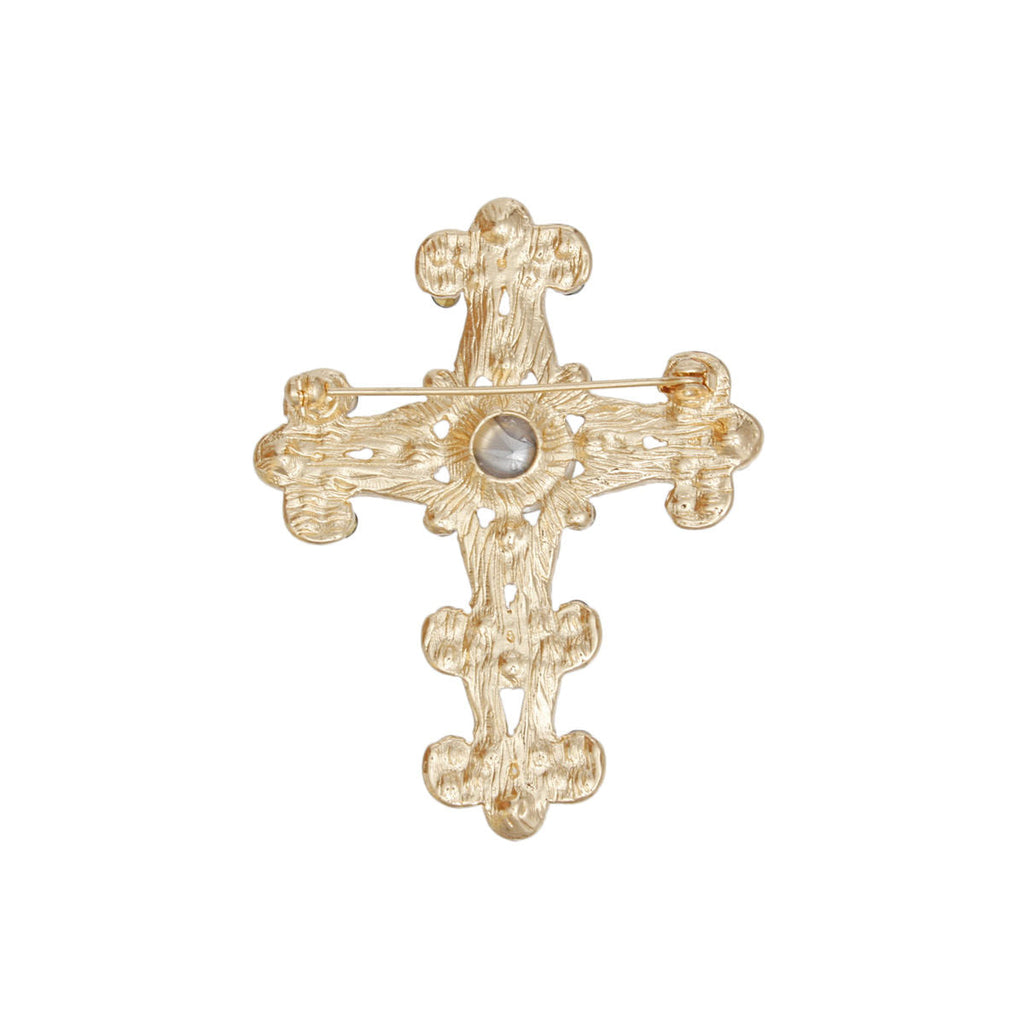Victorian Cross Brooch Pin Red Green Stylish Women’s Fashion Accessory