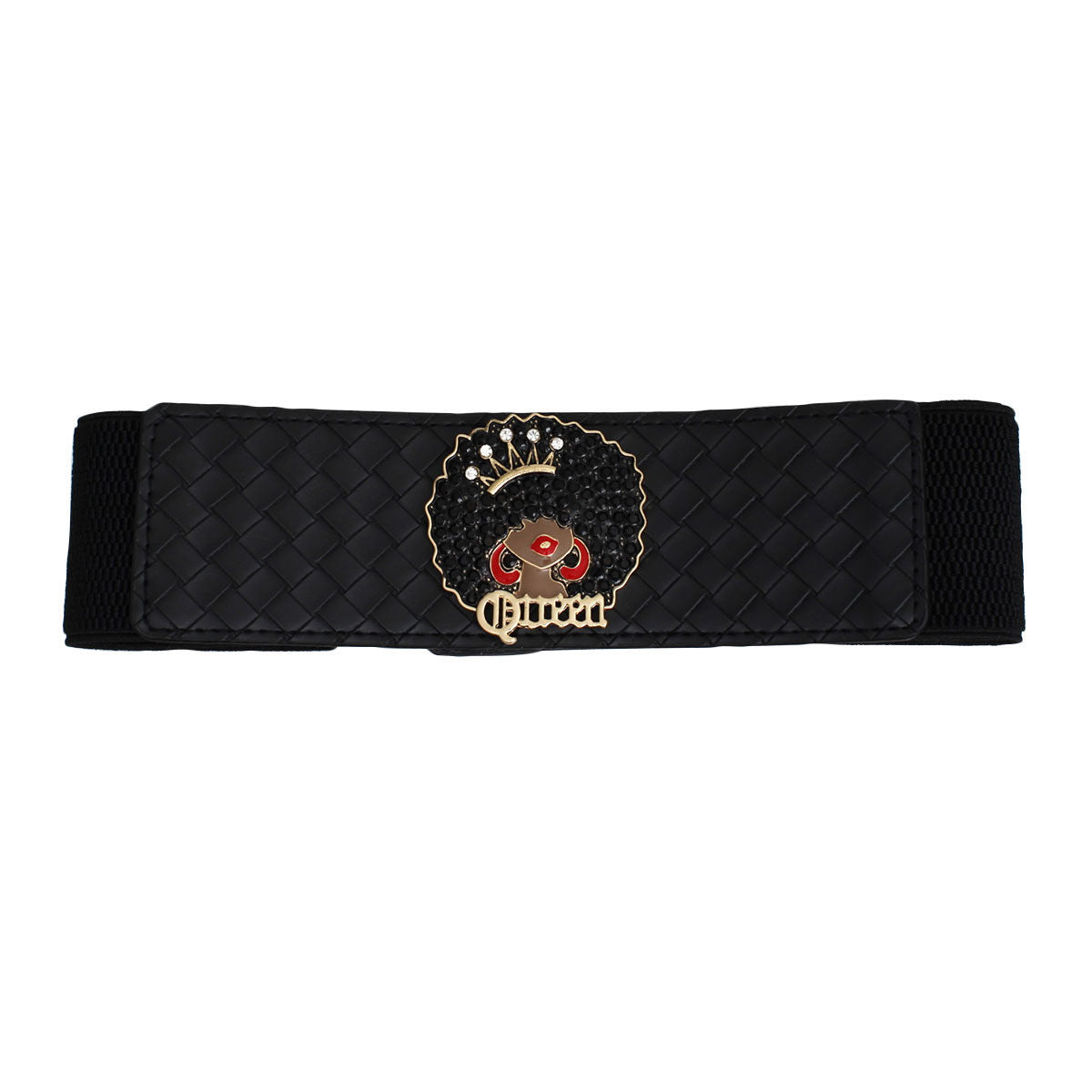 Women’s Woven Black Stretch Belt Afro Queen Stylish Accessory