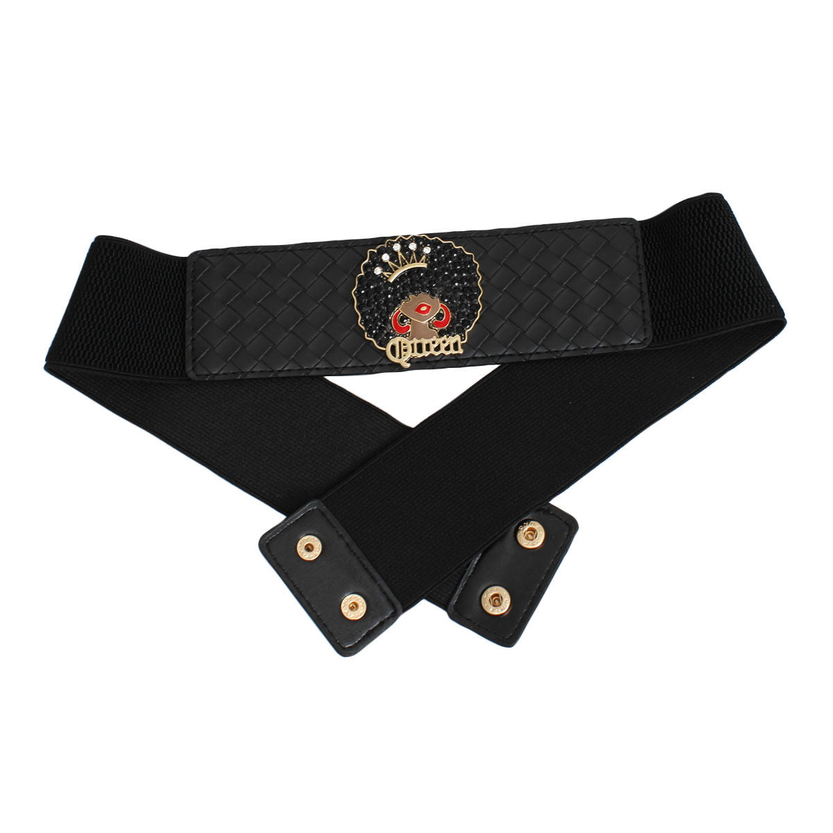 Women’s Woven Black Stretch Belt Afro Queen Stylish Accessory