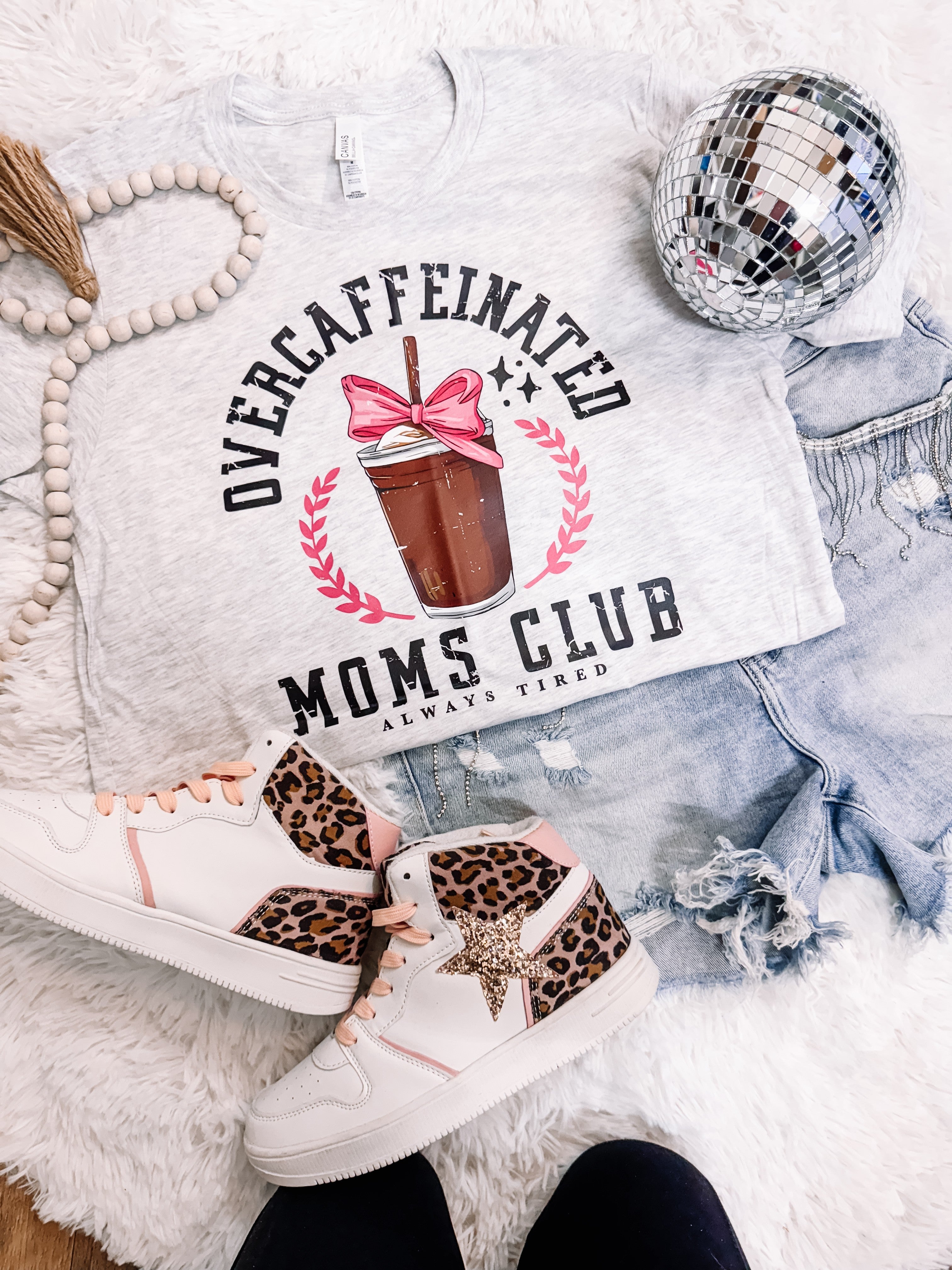 Overcaffeinated Moms Club Bella Canvas Graphic Tee