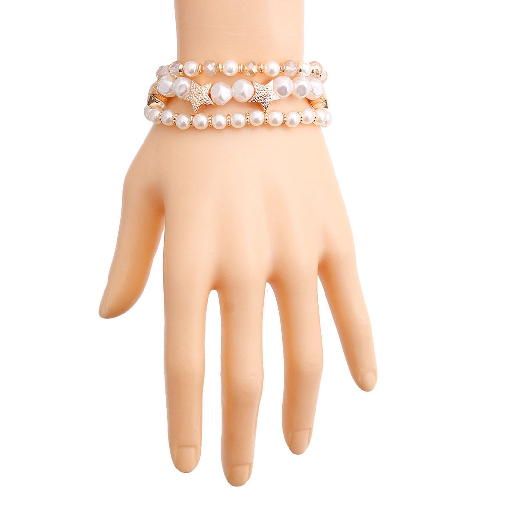 Bracelets Cream Pearl Star Trendy Stylish Jewelry Accessories