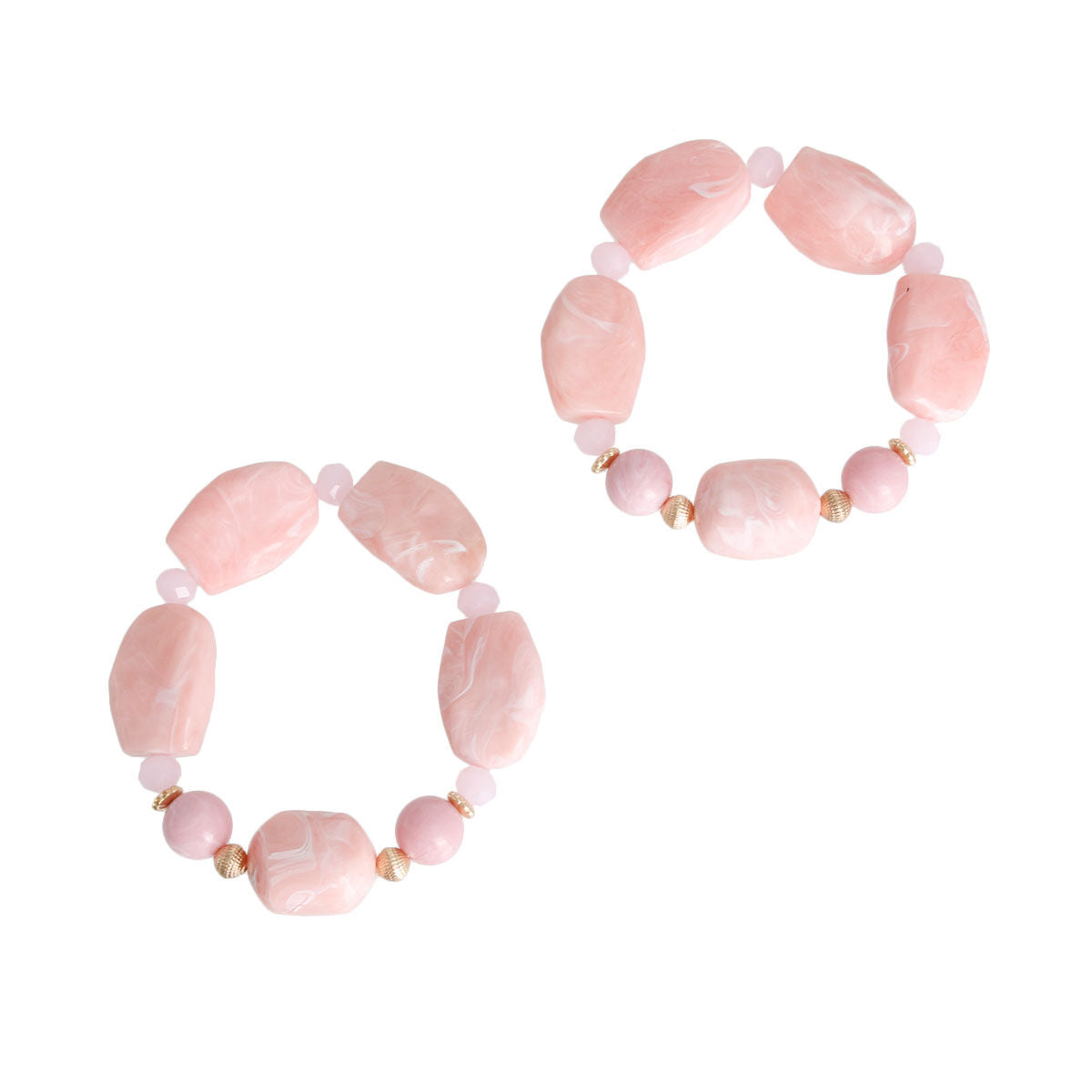Bead Bracelets Light Pink Marbled Stylish Casual Jewelry Accessories
