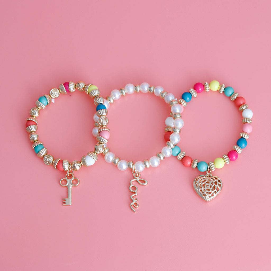 Multi Strand 3-Strand Love Bracelet Layered Stylish Jewelry Accessory