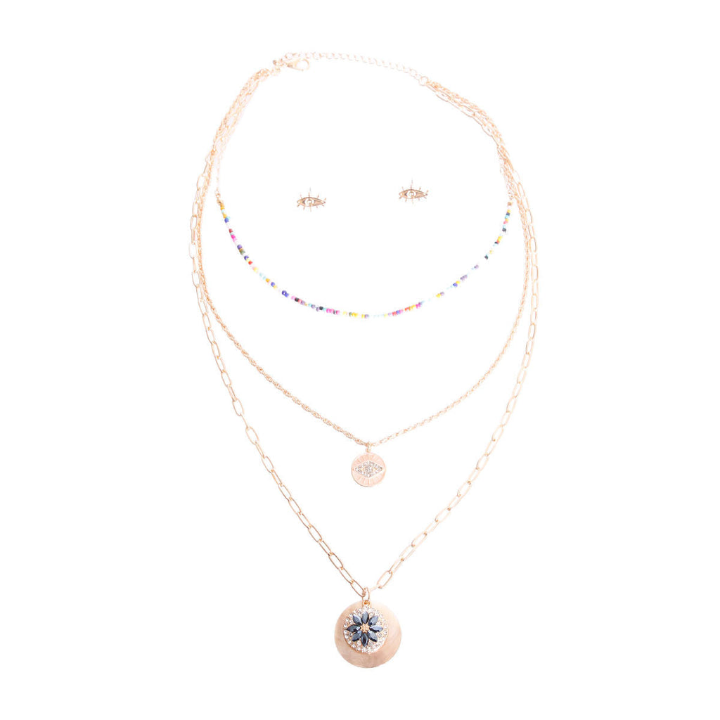 Pendant Necklace with Abalone Evil Eye – Stylish Statement Jewelry