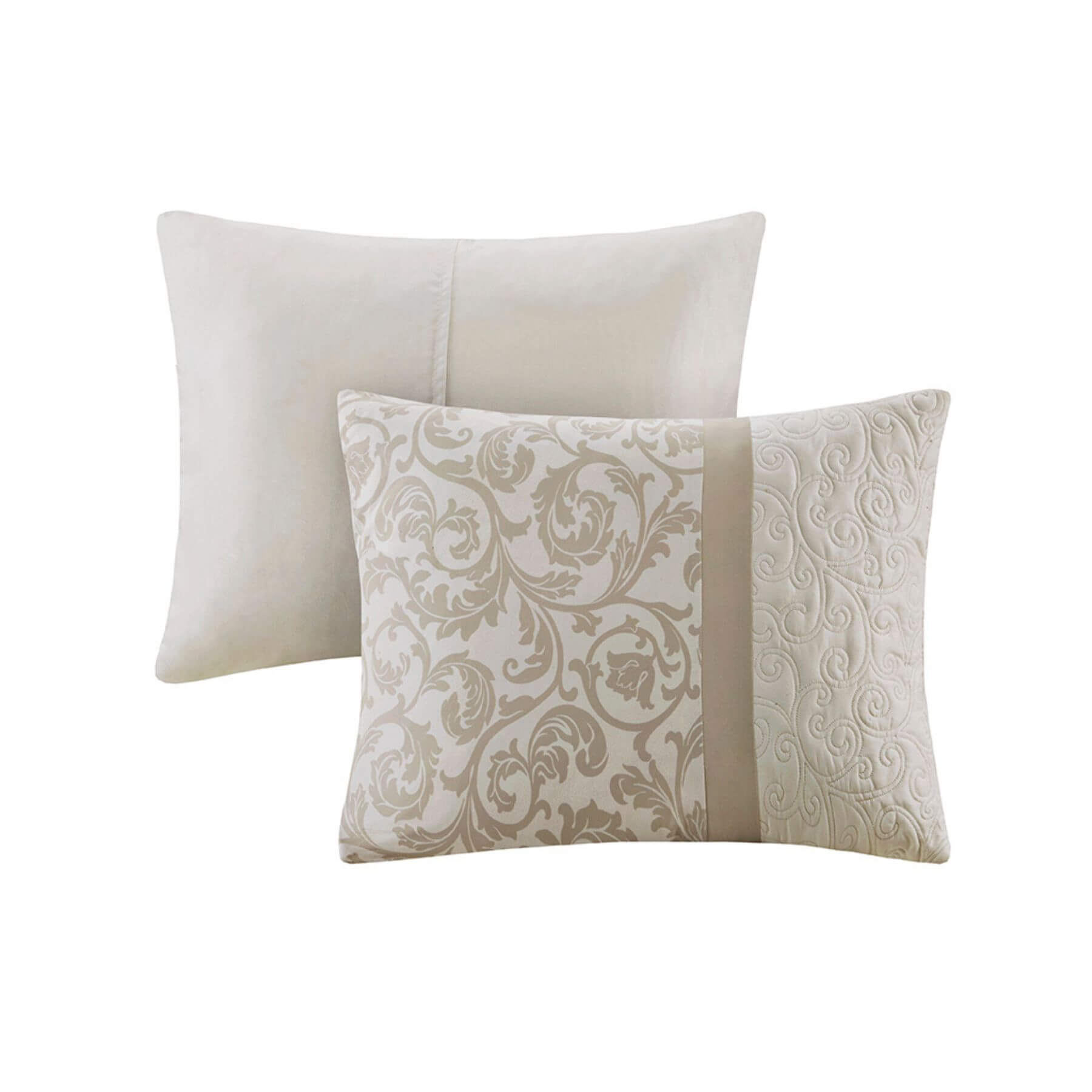 Ramsey Embroidered 8 Piece Comforter Set Neutral Queen (Open Box)
