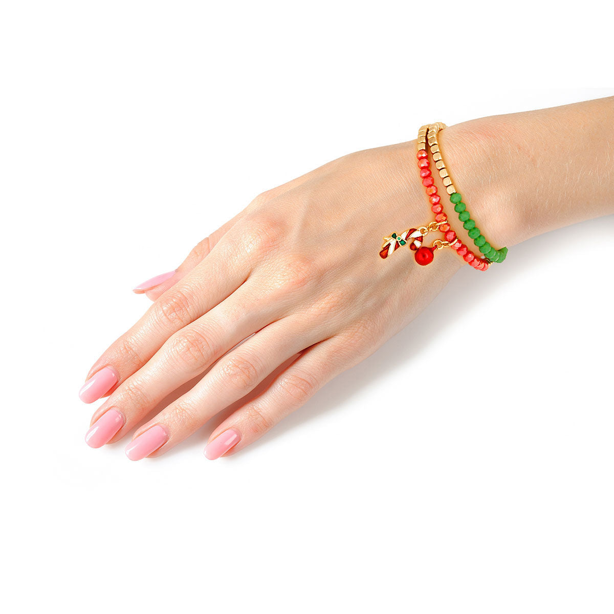 Bracelet Set 2 Pcs Candy Cane Trendy Fashion Jewelry Accessories