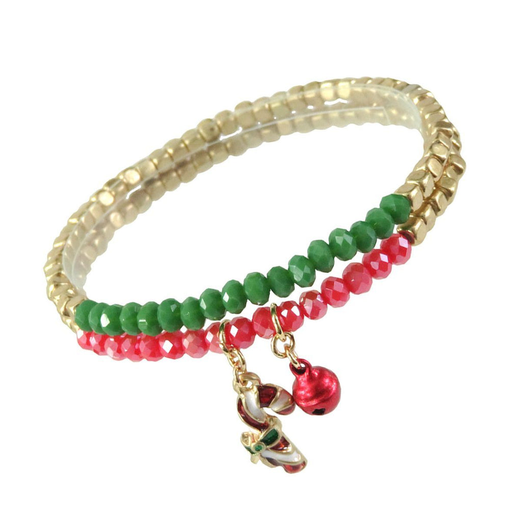 Bracelet Set 2 Pcs Candy Cane Trendy Fashion Jewelry Accessories
