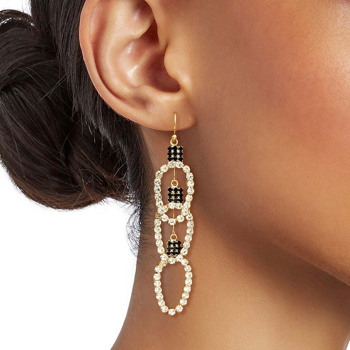 Statement Clear Triple Christmas Light Earrings Trendy Fashion Jewelry