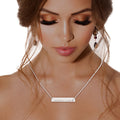 Statement Silver Amazing Grace Plate Necklace Stylish Jewelry Accessory