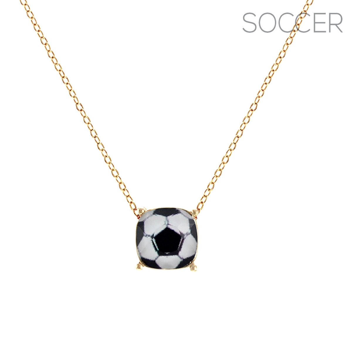 Statement Necklace Gold Soccer Cushion Cut Stylish Jewelry Accessory