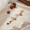 Keychain Bag Clip with Red Wine Lovers Charms Stylish Accessory