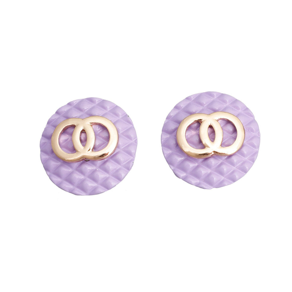 Quilted Stud Earrings Lavender Haze – Stylish Bespoke Jewelry