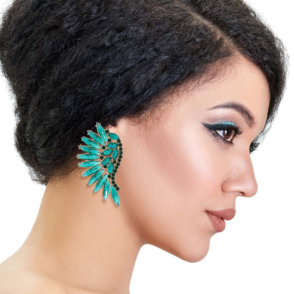 Statement Green Wing Earrings – Trendy Fashion Jewelry Accessory