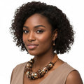 Leather Wood Necklace Brown Earthy Artisan Stylish Statement Collar
