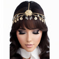 Statement Head Chain with Gold Lion and Beaded Detail